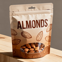 Emballages alimentaires refermables imprimés sur mesure, sachets debout, fruits secs, noix, collations, sachets à fermeture éclair, sachets auto-scellants en aluminium, sac en mylar