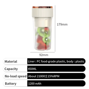 Licuadora Portátil Mini USB Recargable, Vaso Mezclador de Plástico para Frutas y Verduras, Venta al Por Mayor - Product Image 2