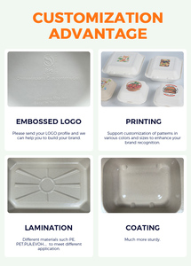 Zx đóng gói phân hủy sinh học đóng gói mía bã mía Takeaway bột giấy thực phẩm Tấm phân hủy sinh học tấm dùng một lần - Product Image 4