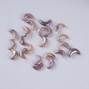 Perles de culture d'eau douce baroques en forme de lune, couleur violette, 9 mm, <span class=keywords><strong>prix</strong></span> usine, pour la fabrication de bijoux - Product Image 3