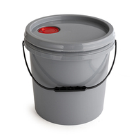Vente directe d'usine, seau en PP recyclable gris de 10 litres, robuste, avec couvercle et poignée, pour émulsions, peintures, vernis
