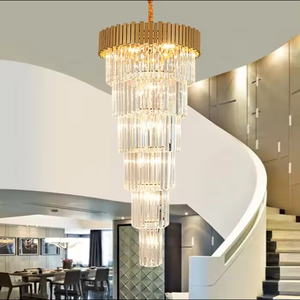 Zeal Lighting Pendant Lights Hotel Villa Staircase Modern Luxury Clear K9 Crystal <b>Chandeliers</b> - Product Image 1