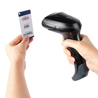 Escáner de código de barras OEM de largo alcance con Bluetooth, robusto, portátil, con sensor CMOS, lector de códigos 1D, 2D y QR, con soporte.