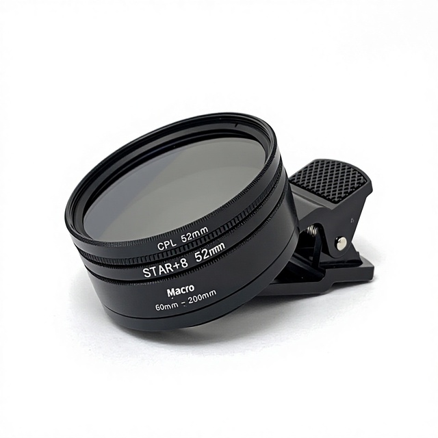 52mm Phone Macro Lens 10X Large Aperture Filter CPL Polarizing Filter Starlight Star 8 Lines Filter 3-in-1 Set