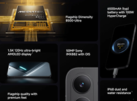 Smartphone POCO X8 Pro 5G, processeur Dimensity 8500 Ultra, écran AMOLED 6,5 pouces 120 Hz, batterie 6500 mAh, charge rapide 100 W, NFC, double SIM