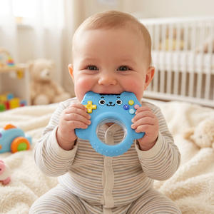 Masajeador de encías de silicona suave para bebés, mordedor y juguete sin BPA, certificado CE, unisex, para 0-24 meses, mordedor seguro para aliviar las molestias de la dentición - Product Image 1