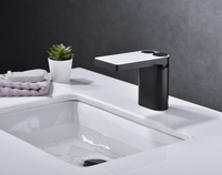 Robinet de lavabo de salle de bain unique et moderne à trou unique, thermostatique, numérique, LED, cascade, en laiton, avec noyau en céramique