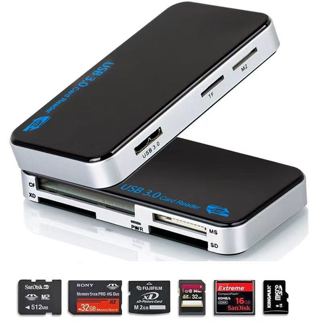 6in1 5Gbps USB 3.0 Multi Card Reader All-in-One Memory Card Adapter for DSLR Digital Camera Photographers SD TF CF MS XD M2