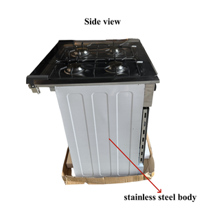 Cuisinière à <span class=keywords><strong>Gaz</strong></span> Pose Libre <span class=keywords><strong>60</strong></span> <span class=keywords><strong>cm</strong></span> en Acier Inoxydable <span class=keywords><strong>4</strong></span> <span class=keywords><strong>Feux</strong></span> avec Four et Gril pour la Cuisine Domestique - Product Image 5
