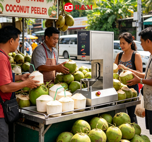 Machine à peler les noix de coco électriques automatique commerciale verte pour jeunes coques, modèle chinois - Product Image 1