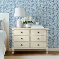 Commode à six tiroirs en bois massif de style américain et français, couleur crème vintage, pour salon et chambre à coucher
