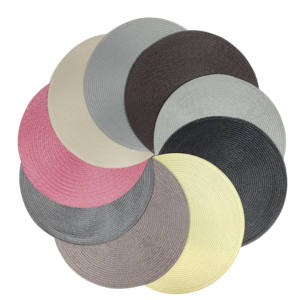 Nouveauté : Sets <span class=keywords><strong>de</strong></span> <span class=keywords><strong>table</strong></span> isolants en PP tressé à la main, couleur unie, pour la décoration et la protection des tables. - Product Image 1