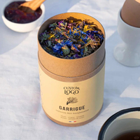 Boîte cylindrique en carton personnalisée avec logo, tube en papier kraft biodégradable pour l'emballage de thé en vrac et de grains de café