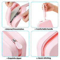 Nouvelles trousses de maquillage tendance, anti-poussière, faciles à nettoyer, petits portefeuilles réutilisables en silicone avec fermeture éclair pour femmes