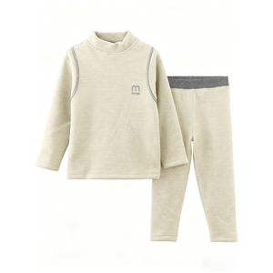 Ensemble de vêtements de nuit pour filles et garçons en gros, imprimé de dessins animés d'hiver, respirant, tissu en velours thermique brossé double face, poids lourd - Product Image 2