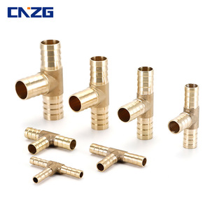 Raccord en T/Croisillon de type pagode à passage direct 8mm/10mm/12mm pour tuyau de gaz, raccord rapide, filetage externe, cuivre - Product Image 4