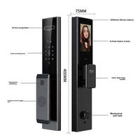 Serrure intelligente Tuya 3D avec reconnaissance faciale, interphone vidéo WiFi Cloud, caméra, entrée sans clé par empreinte digitale, sécurité, alliage d'aluminium, domicile, 4200 mAh