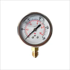 Corrosion-Resistant Stainless Case Brass connection Bottom with High Quality Glycerin Filled Gauge