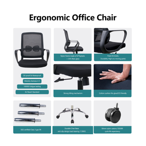 Chaise de bureau avec accoudoir Chaise de bureau d'<span class=keywords><strong>ordinateur</strong></span> Silla De Oficina Staff Chair Sillas De Escritorio <span class=keywords><strong>Acheter</strong></span> plus Économisez plus pour - Product Image 3