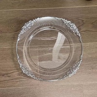 Assiette ronde décorative transparente écologique estampage à chaud principal et chaise pour les plats et assiettes de fête d'hôtel de mariage