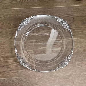 环保透明装饰圆板烫印主椅子婚礼酒店派对餐盘 - Product Image 4