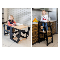 Tour de cuisine 2 en 1 Mobilier pour tout-petits Mobilier Montessori Tabouret de cuisine Bureau Tour d'apprentissage Montessori Chaise de cuisine