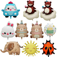 Nouveaux Ballons en Aluminium Série Animaux Mat Nuage Ours Lapin Éléphant Coccinelle pour Fête d'Anniversaire Enfant