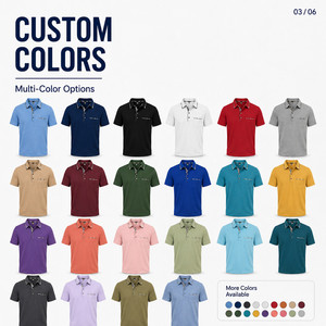 Camisa Polo a Cuadros con Logotipo Personalizado para Hombre, Transpirable, Informal de Negocios, Ligera, con Ribete en Contraste, Uniforme de Golf, Venta al Por Mayor - Product Image 3