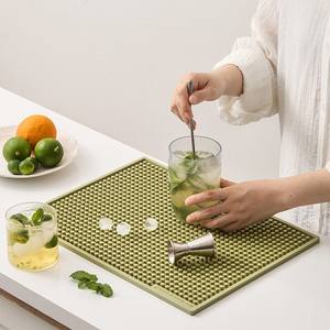 Hot-selling Practical non-slip bisphenol-free large drying mat Silicone <b>coffee</b> bar mat Counter mat Household drain mat - Product Image 2