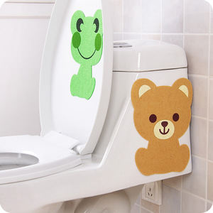 Pegatinas Desodorantes para Inodoro de Fieltro, con Diseño de Animales de Dibujos Animados, Autoadhesivas, Eliminador de Olores para Baño, Patrón de Rana, Oso y Conejo - Product Image 1