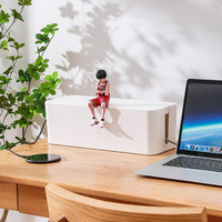 Organisateur de câbles USB de grande capacité, cache-câbles, organisateur de câbles d'alimentation pour ordinateur, protection contre les surtensions, cache-câbles, gestion des câbles en plastique