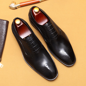 Chaussures Richelieu en Cuir Véritable pour Hommes, Bout Pointu, à Lacets, Brillantes, Habillées, pour Mariage, Couleur Unie, Carrière, Toutes Saisons, Livraison Directe - Product Image 6