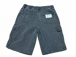 Nouveau Short <span class=keywords><strong>Cargo</strong></span> en Jean Noir Respirant Délavé Style Vintage pour Hommes et Garçons, Taille Mi-Haute Élastique, Multi-Poches, OEM ODM - Product Image 6