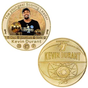 Ensemble de 5 pièces de monnaie commémoratives plaquées or de <span class=keywords><strong>star</strong></span> du basketball avec boîte cadeau, pièce de monnaie de défi en alliage de légende <span class=keywords><strong>NBA</strong></span>, souvenir de collection, cadeau - Product Image 4