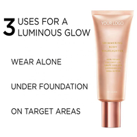 Huile sèche scintillante en bronze doré biologique Illuminateur liquide pour le visage Vitamine C Surligneur à l'huile de jojoba avec effets scintillants