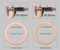 New Fashion Gymnastic Rings Gym Exercise Indoor Fitness Wooden Birch Gym Rings