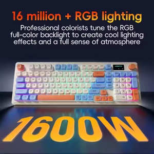 คีย์บอร์ดเกมมิ่งไร้สายแบบมีสาย L98 คีย์บอร์ดเกมมิ่งแบบเงียบ พร้อมไฟ RGB สามโหมด - Product Image 5