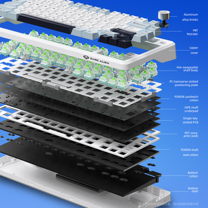 Thái độ bền 60% cơ khí trò chơi bàn phím với RGB đèn nền đầy đủ Key cắm nóng tùy chỉnh ba chế độ - Product Image 3