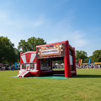 Château gonflable avec écran de projection, maison de saut gonflable pour enfants, PVC, dessin animé, gonflable, extérieur, saut