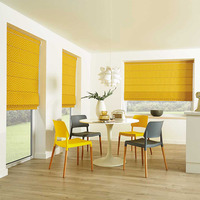 Persianas romanas eléctricas de diseño moderno, cortinas enrollables de tela fáciles de instalar, cortinas romanas