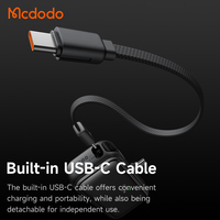 Mcdodo 776/780 22,5 W Pantalla digital 5000mAh Banco de energía de 3 salidas con cable de USB-C desmontable y conector de 1/8 pines para iPhone