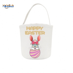 Popular 2022 Sublimation Blank Easter Basket Sublimation Bunny Basket without Ear