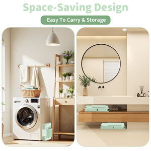 Vasca da Bagno <span class=keywords><strong>per</strong></span> Neonati con Doccetta, Pieghevole e Portatile, 0-2 Anni, Senza BPA, in PVC, Grande e Quadrata, Set Multifunzione <span class=keywords><strong>per</strong></span> Uso in Bagno - Product Image 6