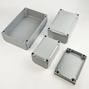 Produsen tahan debu tahan air IP66 aluminium Die Cast kandang kotak sambungan logam kotak distribusi listrik dengan lubang kustom