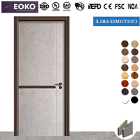 Puertas con Acabado Preparado para Habitaciones, Certificadas por EOKO y FSC, Panel de Chapa de Madera, Puerta Interior de Madera para Proyectos Residenciales y Comerciales