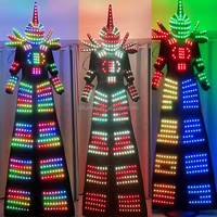 Costume de robot LED pleine couleur, costume de robot LED, tissu lumineux LED avec vision nocturne, tissu lumineux LED pour la danse, combinaison lumineuse