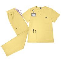 Ensemble de Blouses Médicales Personnalisées en Tissu Sergé de Haute Qualité, Col en V, Coupe Droite, Unisexe, pour l'Été – Accessoires d'Hôpital et de Soins Infirmiers en Gros