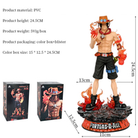 Figurine d'action en PVC de 25 cm, grande taille, édition 3ème anniversaire, motif flamme, collection de figurines d'anime japonaises GK One Piece avec boîte