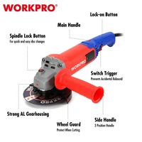 Meuleuse d'angle électrique professionnelle WORKPRO 125 mm, outil électrique filaire, outil de meulage