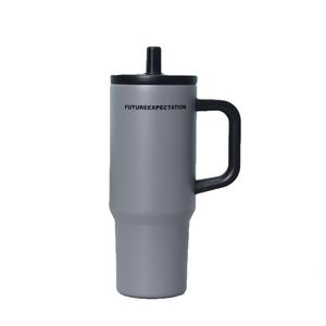 Gobelet isotherme de voyage pour voiture 720 ml (24 oz) avec poignée, couvercle, paille et base antidérapante pour café chaud - Product Image 6
